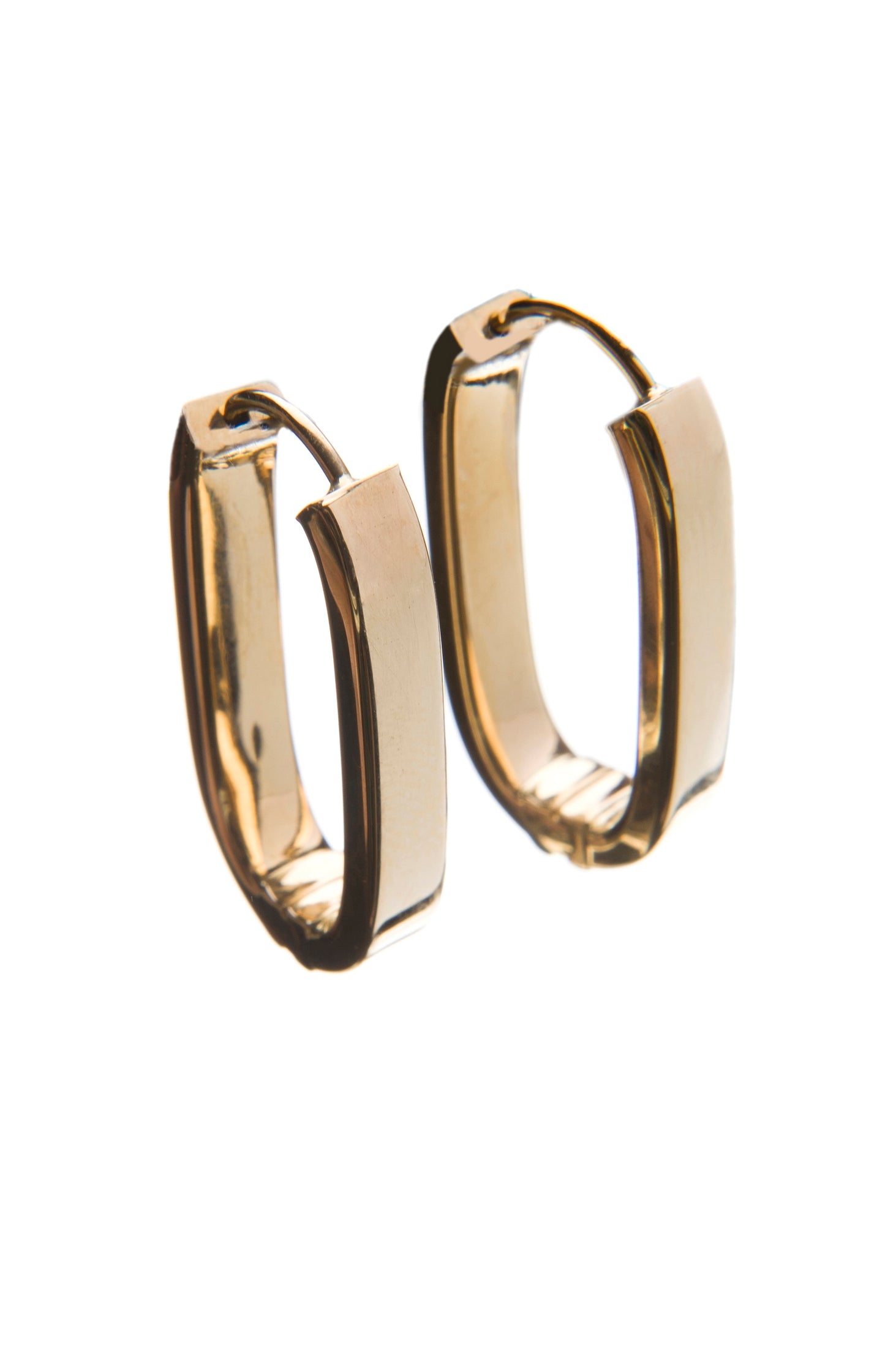 14K yellow gold hoop earrings, Made in Italy