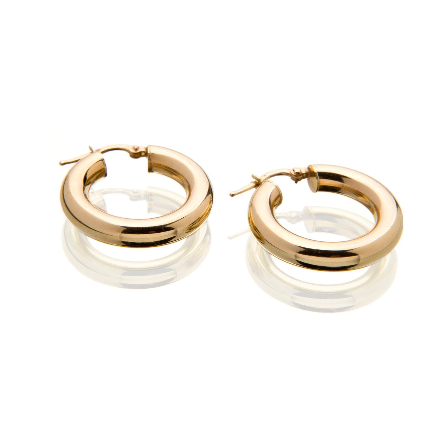 14K yellow gold hoop earrings, Made in Italy