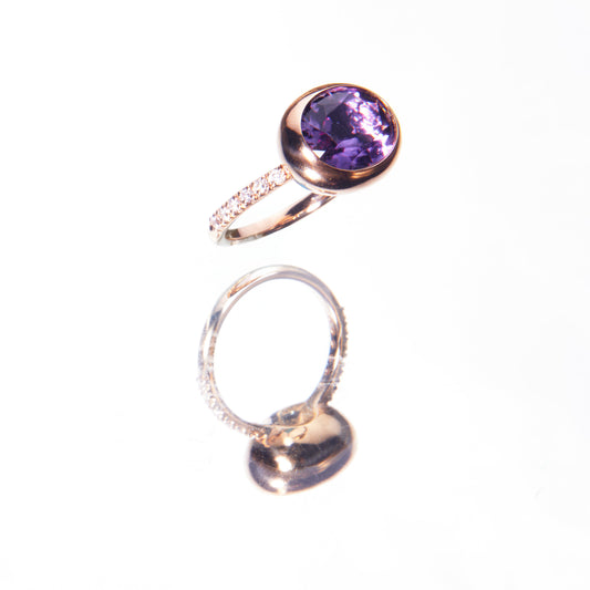 Amethyst and diamonds ring by 11th house