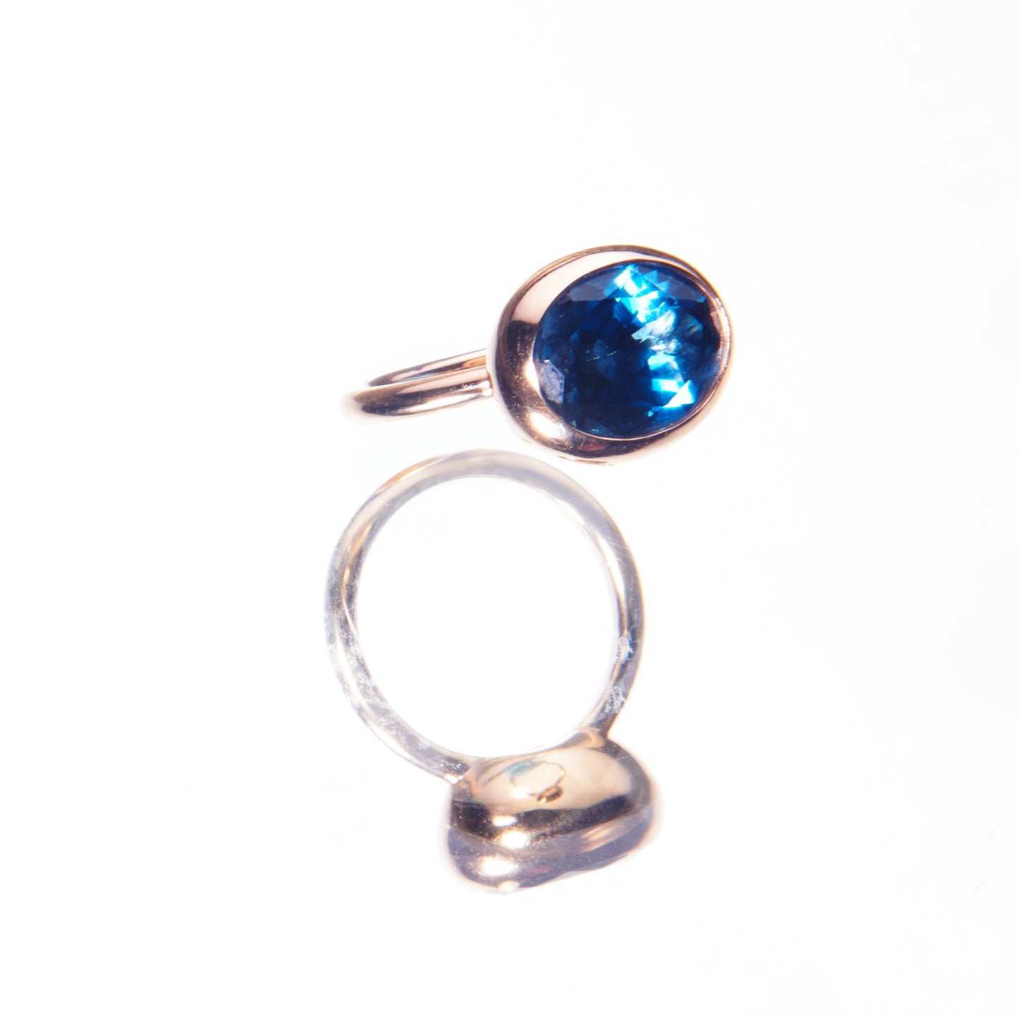 Blue Topaz and yellow gold ring by 11th house