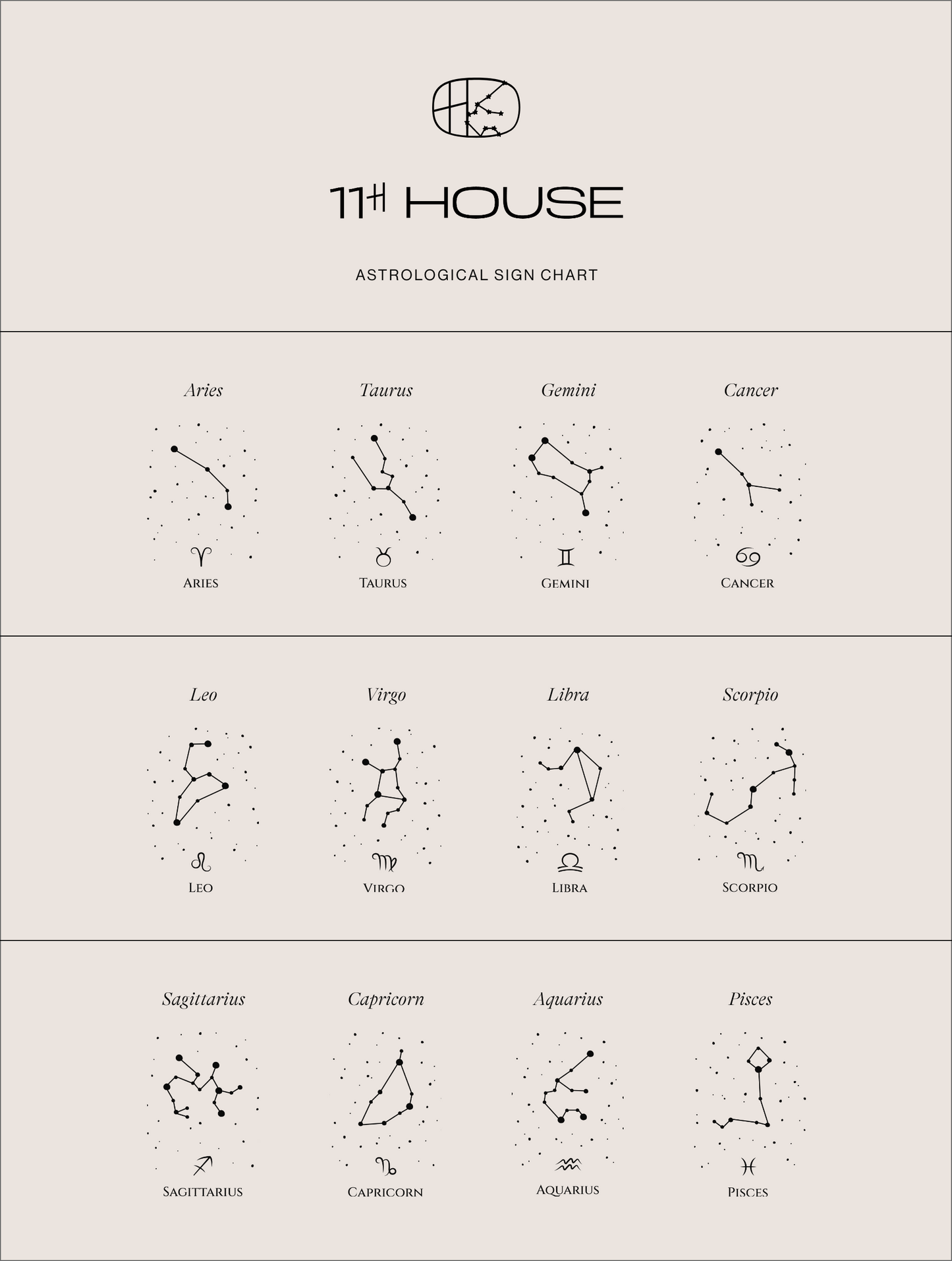 Diamond and Gold Constellation Earring