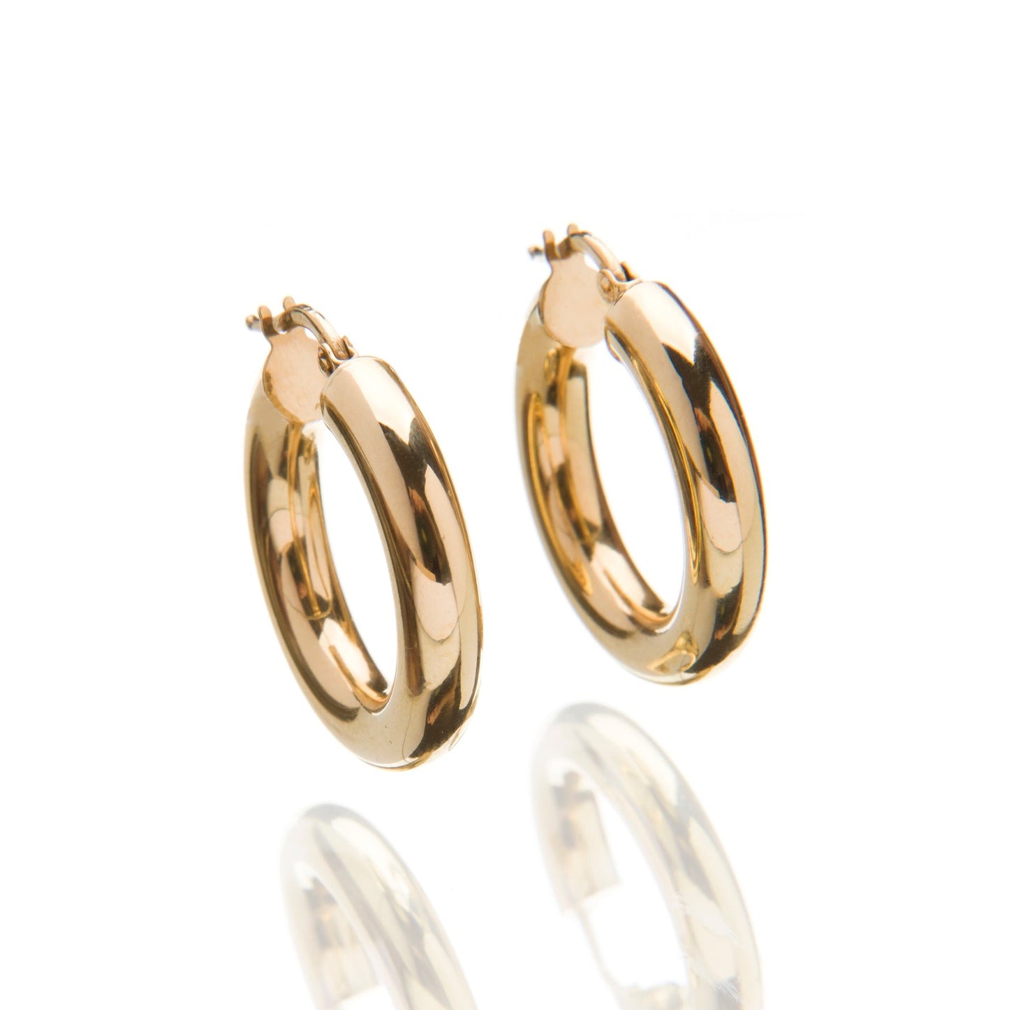 14K yellow gold hoop earrings by 11th house, Made in Italy