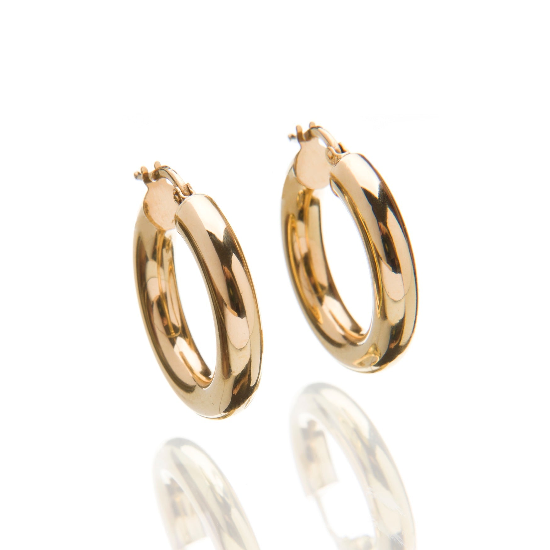 14K yellow gold hoop earrings by 11th house, Made in Italy