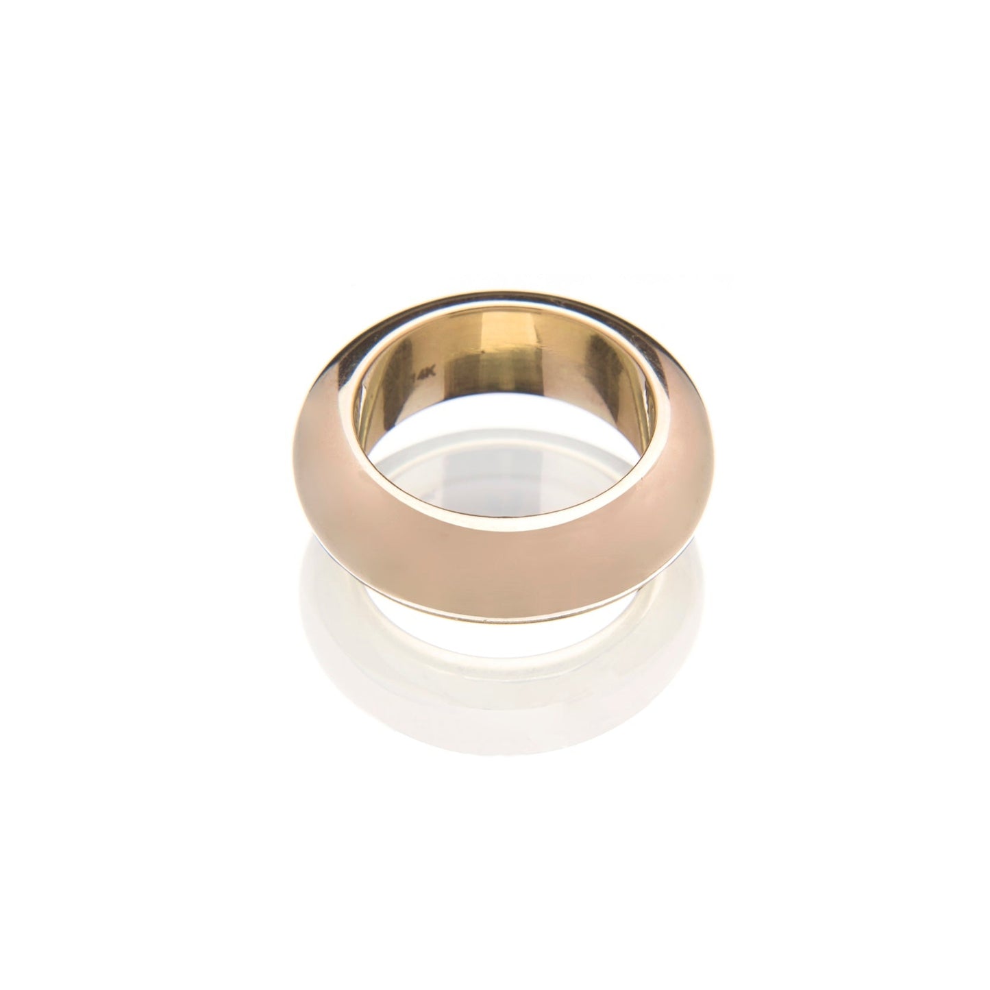 14k yellow gold thick band stout ring by 11th house