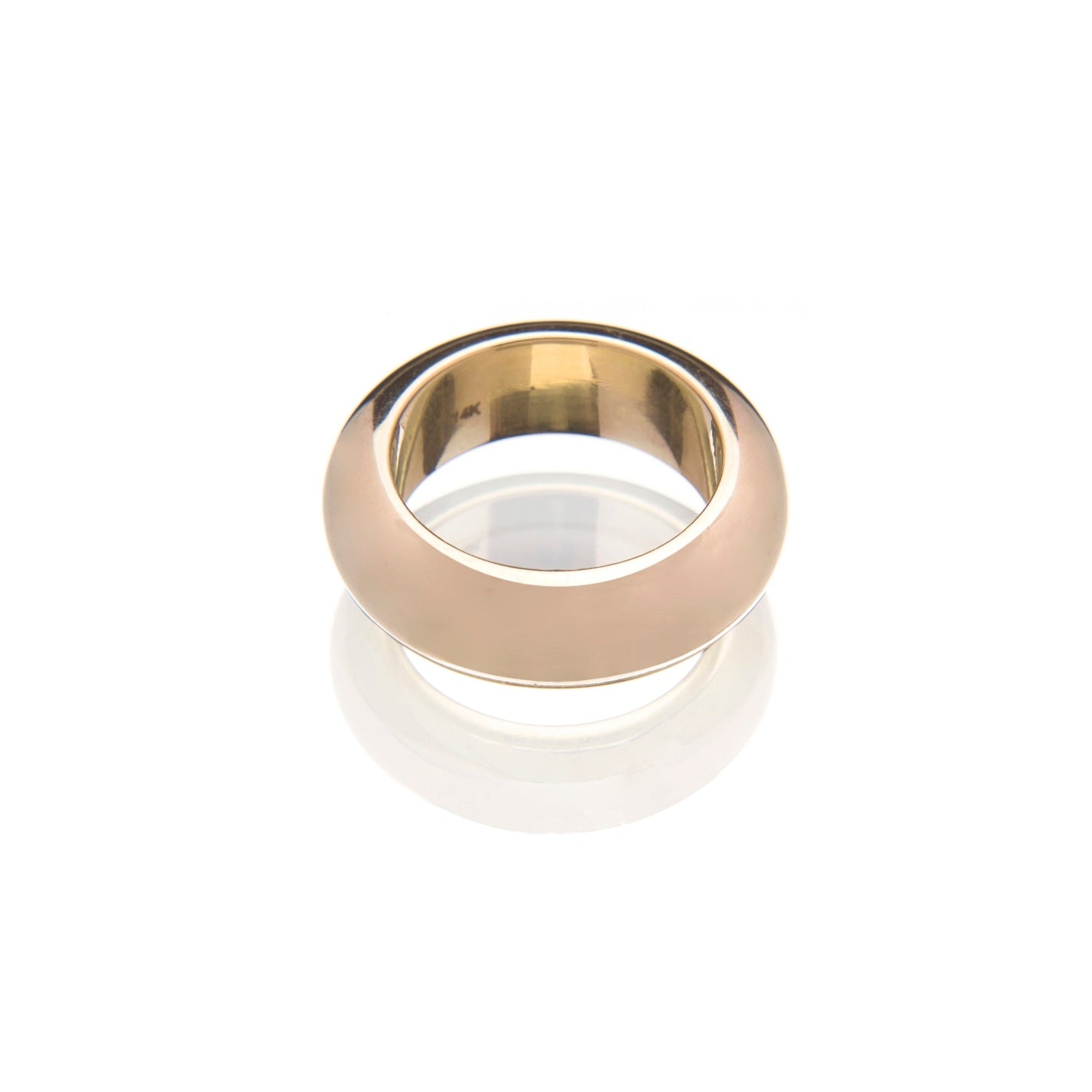 14k yellow gold thick band stout ring by 11th house